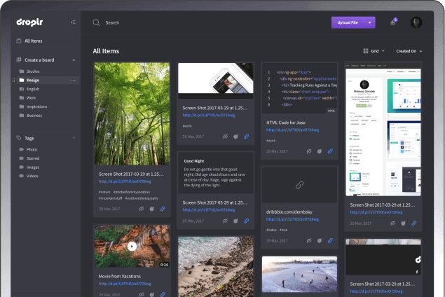 Droplr portfolio herobanner screenshot 1