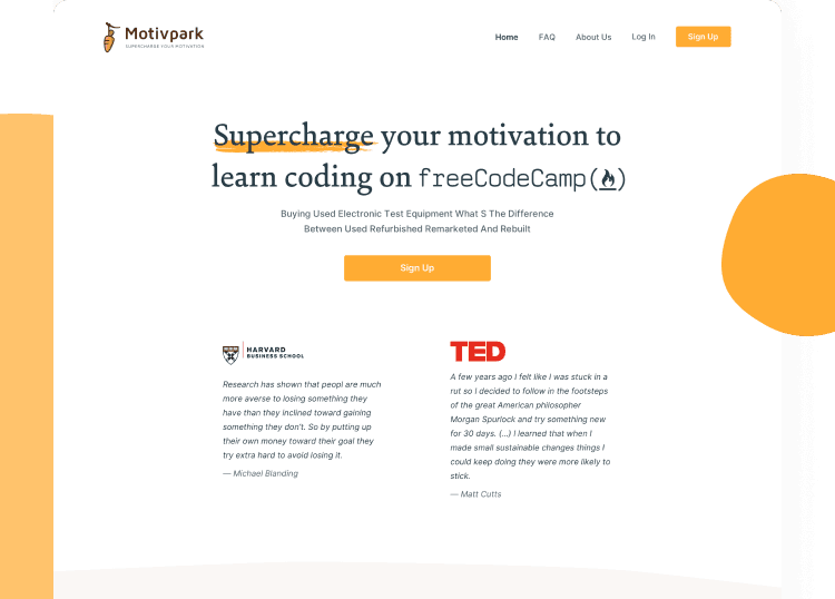 Motivpark portfolio herobanner screenshots